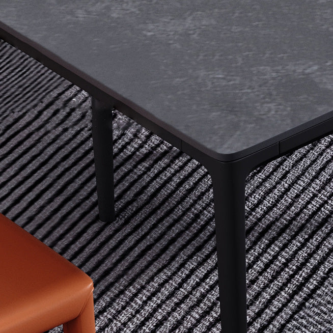 Modern 1/4/5/6 Pieces Aluminium Dinette Set with Sintered Stone Top Dining Table Set Clearhalo 'Dining Room Sets' 'Dining Tables & Seating' 'dining_room_set' 'furn' 'furn_dining_room_set' 'Furniture' 'furniture_dining_room_set' 'Kitchen & Dining Furniture' 4940943