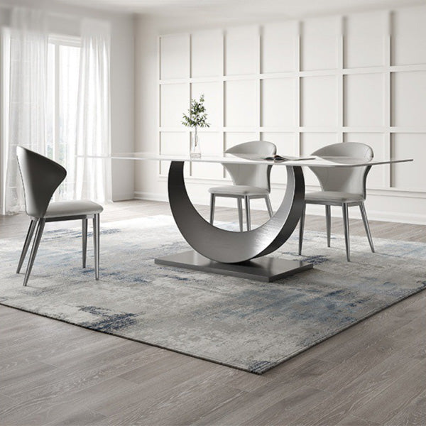 1/3/4/5/7/8 Pieces Dining Chairs Set Dining Table Set with Sintered Stone Top 4 Pieces: Table, 3 Chairs Clearhalo 'Dining Room Sets' 'Dining Tables & Seating' 'dining_room_set' 'furn' 'furn_dining_room_set' 'Furniture' 'furniture_dining_room_set' 'Kitchen & Dining Furniture' 4940956