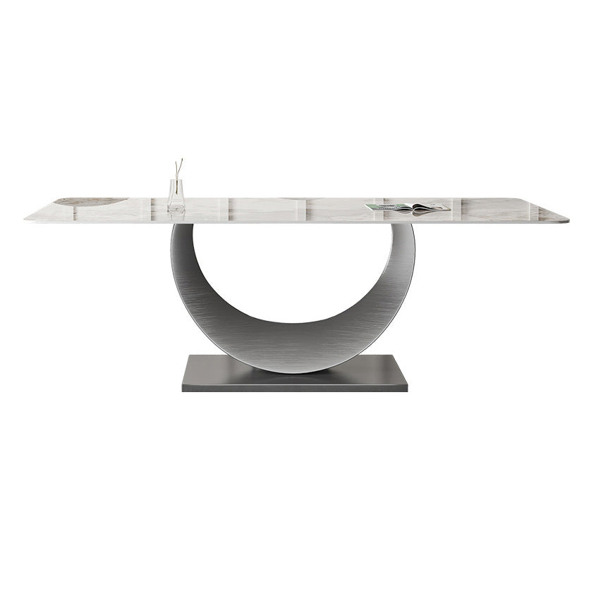 1/3/4/5/7/8 Pieces Dining Chairs Set Dining Table Set with Sintered Stone Top Grey 71"L x 35"W Clearhalo 'Dining Room Sets' 'Dining Tables & Seating' 'dining_room_set' 'furn' 'furn_dining_room_set' 'Furniture' 'furniture_dining_room_set' 'Kitchen & Dining Furniture' 4940957