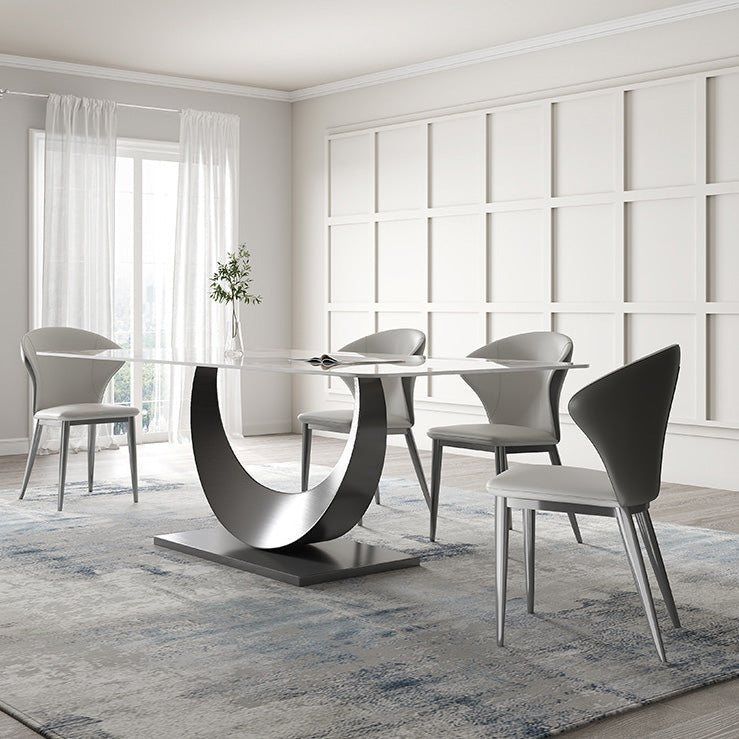 1/3/4/5/7/8 Pieces Dining Chairs Set Dining Table Set with Sintered Stone Top Clearhalo 'Dining Room Sets' 'Dining Tables & Seating' 'dining_room_set' 'furn' 'furn_dining_room_set' 'Furniture' 'furniture_dining_room_set' 'Kitchen & Dining Furniture' 4940964