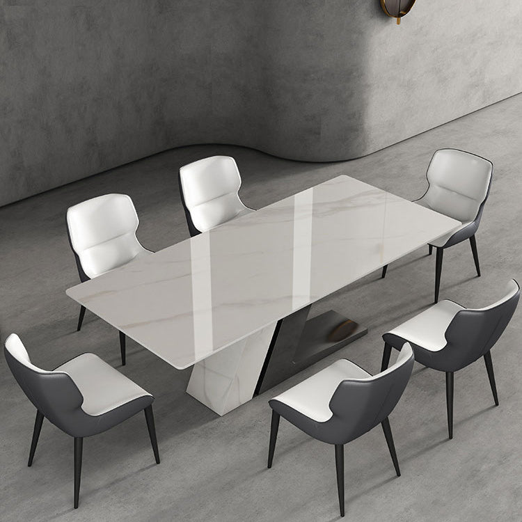 Designer Style 1/4/5/7 Pieces Dinette Set Sintered Stone Dining Room Set 7 Pieces: Table, 6 Chairs Clearhalo 'Dining Room Sets' 'Dining Tables & Seating' 'dining_room_set' 'furn' 'furn_dining_room_set' 'Furniture' 'furniture_dining_room_set' 'Kitchen & Dining Furniture' 4940970