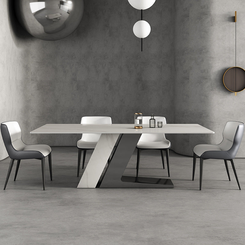 Designer Style 1/4/5/7 Pieces Dinette Set Sintered Stone Dining Room Set Clearhalo 'Dining Room Sets' 'Dining Tables & Seating' 'dining_room_set' 'furn' 'furn_dining_room_set' 'Furniture' 'furniture_dining_room_set' 'Kitchen & Dining Furniture' 4940973