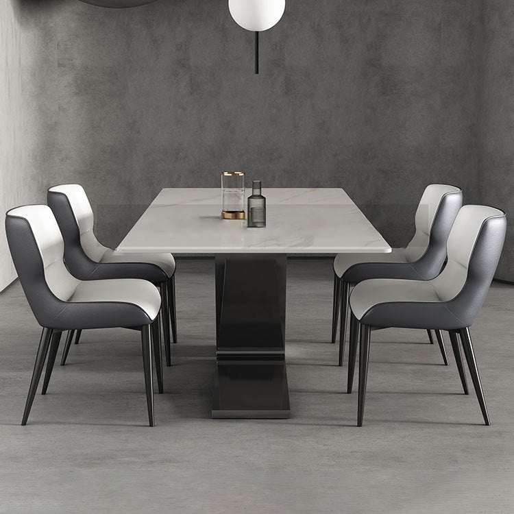 Designer Style 1/4/5/7 Pieces Dinette Set Sintered Stone Dining Room Set Clearhalo 'Dining Room Sets' 'Dining Tables & Seating' 'dining_room_set' 'furn' 'furn_dining_room_set' 'Furniture' 'furniture_dining_room_set' 'Kitchen & Dining Furniture' 4940981