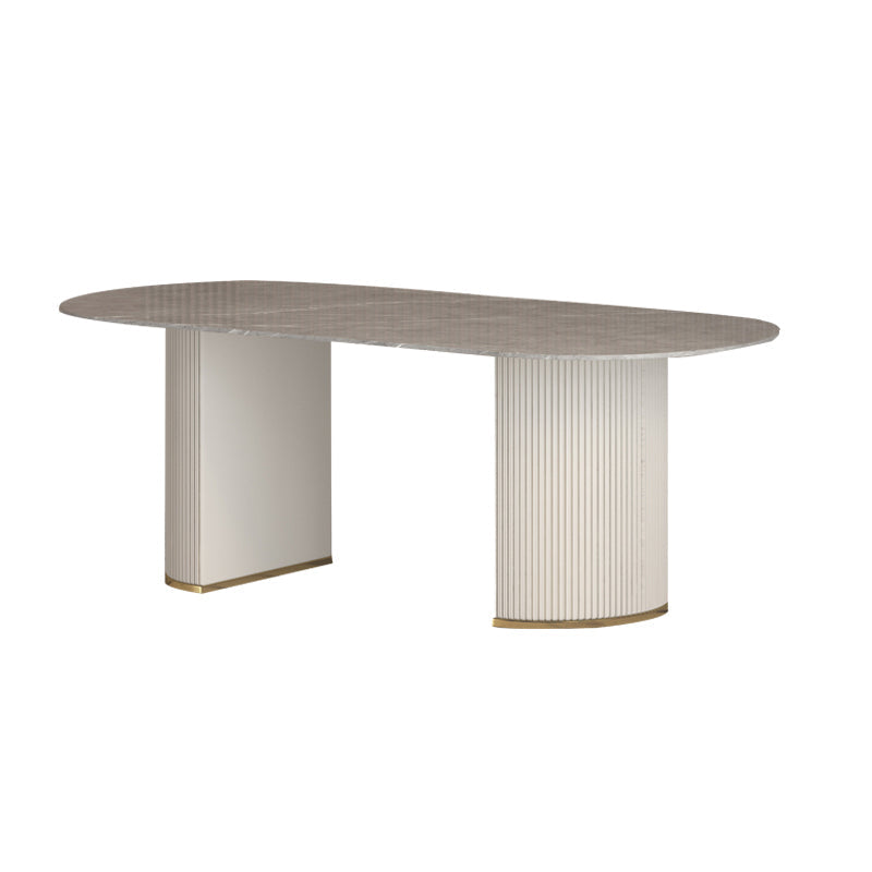 Modern 1/2/4/5/7 Pieces Dining Set Rectangle Stone Dining Table for Dining Room Grey 71"L x 31"W Clearhalo 'Dining Room Sets' 'Dining Tables & Seating' 'dining_room_set' 'furn' 'furn_dining_room_set' 'Furniture' 'furniture_dining_room_set' 'Kitchen & Dining Furniture' 4940991