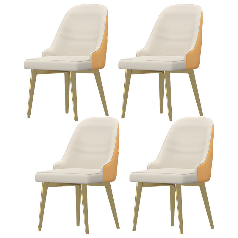 Modern 1/2/4/5/7 Pieces Dining Set Rectangle Stone Dining Table for Dining Room 4 Orange Chairs Clearhalo 'Dining Room Sets' 'Dining Tables & Seating' 'dining_room_set' 'furn' 'furn_dining_room_set' 'Furniture' 'furniture_dining_room_set' 'Kitchen & Dining Furniture' 4940997