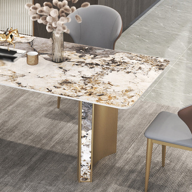 Luxury 1/3/4/5/7 Pieces Dining Set Sintered Stone Top Dining Table with Leather Chairs Clearhalo 'Dining Room Sets' 'Dining Tables & Seating' 'dining_room_set' 'furn' 'furn_dining_room_set' 'Furniture' 'furniture_dining_room_set' 'Kitchen & Dining Furniture' 4941016