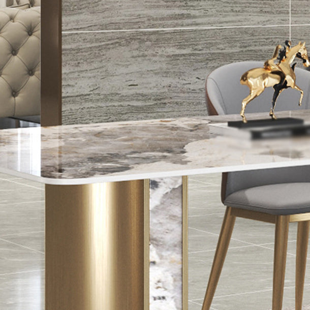 Luxury 1/3/4/5/7 Pieces Dining Set Sintered Stone Top Dining Table with Leather Chairs Clearhalo 'Dining Room Sets' 'Dining Tables & Seating' 'dining_room_set' 'furn' 'furn_dining_room_set' 'Furniture' 'furniture_dining_room_set' 'Kitchen & Dining Furniture' 4941018