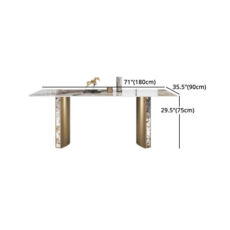 Luxury 1/3/4/5/7 Pieces Dining Set Sintered Stone Top Dining Table with Leather Chairs Clearhalo 'Dining Room Sets' 'Dining Tables & Seating' 'dining_room_set' 'furn' 'furn_dining_room_set' 'Furniture' 'furniture_dining_room_set' 'Kitchen & Dining Furniture' 4941026
