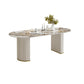 Glam 1/2/5/6/7 Pieces Dining Set Oval Sintered Stone Dining Table Set Gold 71"L x 31"W Clearhalo 'Dining Room Sets' 'Dining Tables & Seating' 'dining_room_set' 'furn' 'furn_dining_room_set' 'Furniture' 'furniture_dining_room_set' 'Kitchen & Dining Furniture' 4941028