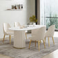 Glam 1/2/5/6/7 Pieces Dining Set Oval Sintered Stone Dining Table Set Clearhalo 'Dining Room Sets' 'Dining Tables & Seating' 'dining_room_set' 'furn' 'furn_dining_room_set' 'Furniture' 'furniture_dining_room_set' 'Kitchen & Dining Furniture' 4941039
