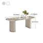 Glam 1/2/5/6/7 Pieces Dining Set Oval Sintered Stone Dining Table Set Clearhalo 'Dining Room Sets' 'Dining Tables & Seating' 'dining_room_set' 'furn' 'furn_dining_room_set' 'Furniture' 'furniture_dining_room_set' 'Kitchen & Dining Furniture' 4941040