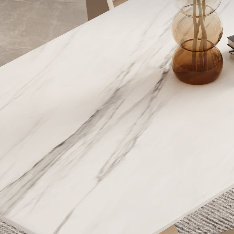 1/2/6/7 Pieces Dining Chairs Set Table Set with Sintered Stone Top with Leather Chairs Clearhalo 'Dining Room Sets' 'Dining Tables & Seating' 'dining_room_set' 'furn' 'furn_dining_room_set' 'Furniture' 'furniture_dining_room_set' 'Kitchen & Dining Furniture' 4941048