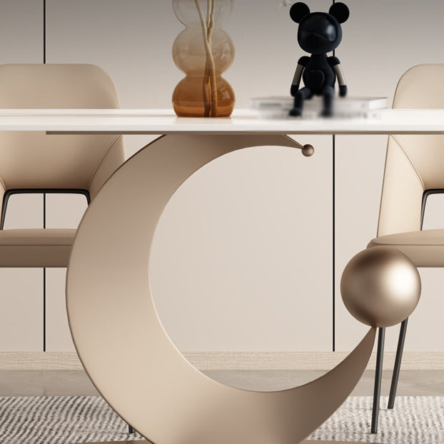 1/2/6/7 Pieces Dining Chairs Set Table Set with Sintered Stone Top with Leather Chairs Clearhalo 'Dining Room Sets' 'Dining Tables & Seating' 'dining_room_set' 'furn' 'furn_dining_room_set' 'Furniture' 'furniture_dining_room_set' 'Kitchen & Dining Furniture' 4941051