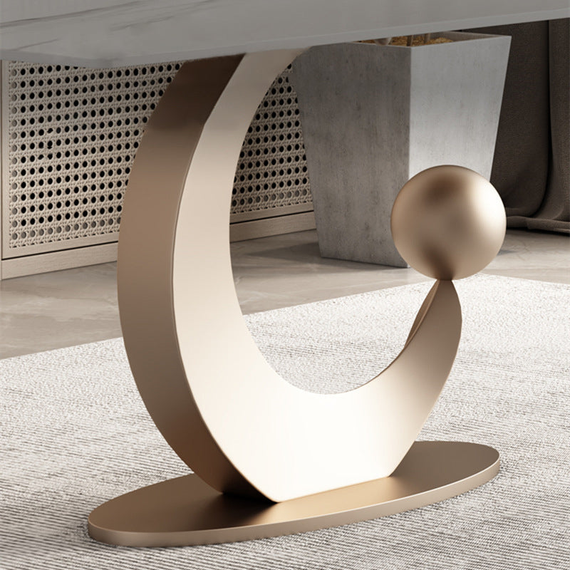 1/2/6/7 Pieces Dining Chairs Set Table Set with Sintered Stone Top with Leather Chairs Clearhalo 'Dining Room Sets' 'Dining Tables & Seating' 'dining_room_set' 'furn' 'furn_dining_room_set' 'Furniture' 'furniture_dining_room_set' 'Kitchen & Dining Furniture' 4941052