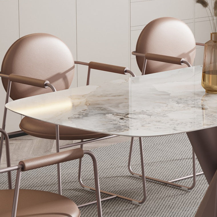 Contemporary 1/4/5/7 Pieces Dining Set Rectangle Dining Table Set with Pedestal Base Clearhalo 'Dining Room Sets' 'Dining Tables & Seating' 'dining_room_set' 'furn' 'furn_dining_room_set' 'Furniture' 'furniture_dining_room_set' 'Kitchen & Dining Furniture' 4941066