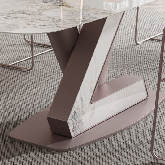 Contemporary 1/4/5/7 Pieces Dining Set Rectangle Dining Table Set with Pedestal Base Clearhalo 'Dining Room Sets' 'Dining Tables & Seating' 'dining_room_set' 'furn' 'furn_dining_room_set' 'Furniture' 'furniture_dining_room_set' 'Kitchen & Dining Furniture' 4941067