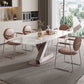 Contemporary 1/4/5/7 Pieces Dining Set Rectangle Dining Table Set with Pedestal Base Clearhalo 'Dining Room Sets' 'Dining Tables & Seating' 'dining_room_set' 'furn' 'furn_dining_room_set' 'Furniture' 'furniture_dining_room_set' 'Kitchen & Dining Furniture' 4941069