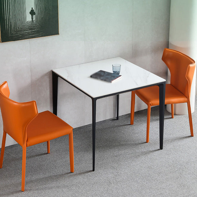 Industrial Style 4 Legs Furniture Stone Square Dining Table for Dining Room Clearhalo 'Dining Tables & Seating' 'Dining Tables' 'dining_table' 'furn' 'furn_dining_table' 'Furniture' 'furniture_dining_table' 'Kitchen & Dining Furniture' 'kitchen' 'kitchen_dining_table' 4941083