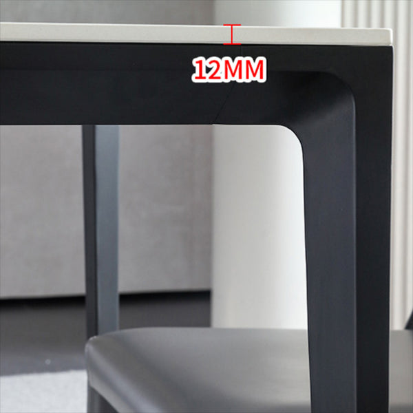 Industrial Style 4 Legs Furniture Stone Square Dining Table for Dining Room Clearhalo 'Dining Tables & Seating' 'Dining Tables' 'dining_table' 'furn' 'furn_dining_table' 'Furniture' 'furniture_dining_table' 'Kitchen & Dining Furniture' 'kitchen' 'kitchen_dining_table' 4941086