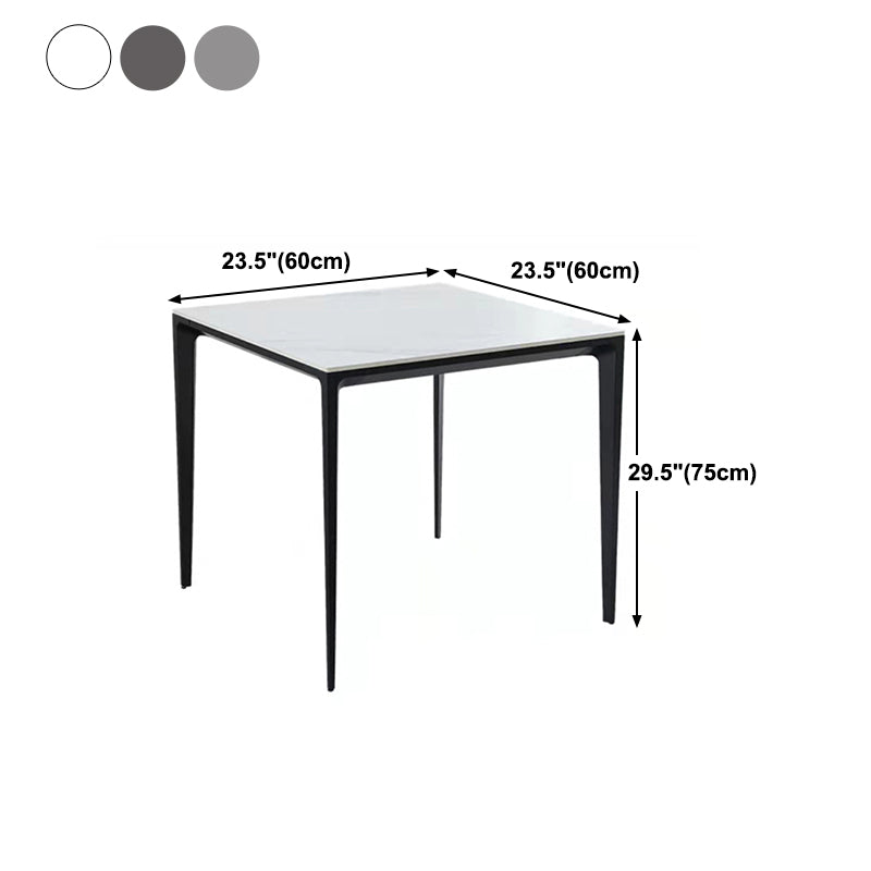 Industrial Style 4 Legs Furniture Stone Square Dining Table for Dining Room Clearhalo 'Dining Tables & Seating' 'Dining Tables' 'dining_table' 'furn' 'furn_dining_table' 'Furniture' 'furniture_dining_table' 'Kitchen & Dining Furniture' 'kitchen' 'kitchen_dining_table' 4941090