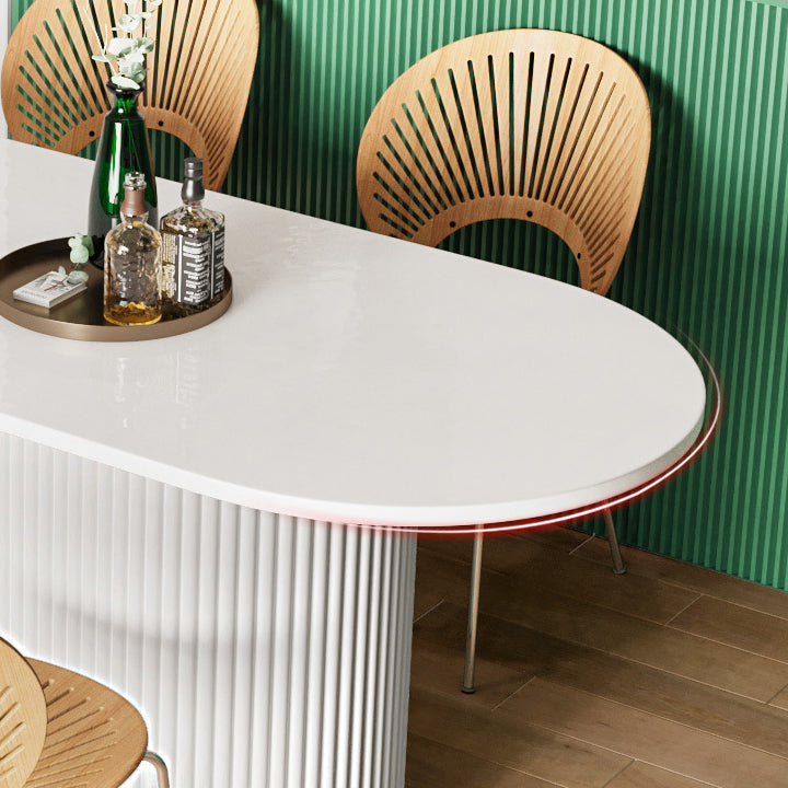 Solid Wood Base Contemporary Oval Indoor Table Pedestal Table for Dining Room Clearhalo 'Dining Tables & Seating' 'Dining Tables' 'dining_table' 'furn' 'furn_dining_table' 'Furniture' 'furniture_dining_table' 'Kitchen & Dining Furniture' 'kitchen' 'kitchen_dining_table' 4941117