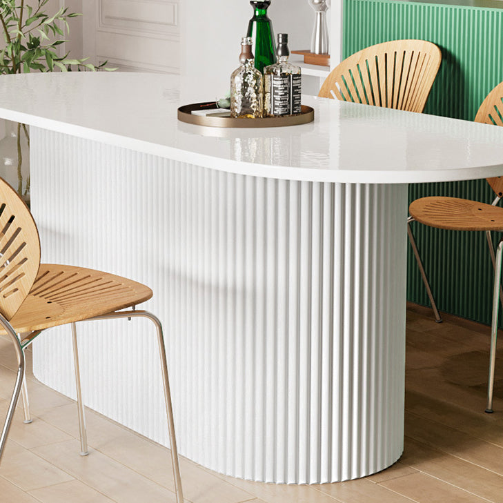 Solid Wood Base Contemporary Oval Indoor Table Pedestal Table for Dining Room Clearhalo 'Dining Tables & Seating' 'Dining Tables' 'dining_table' 'furn' 'furn_dining_table' 'Furniture' 'furniture_dining_table' 'Kitchen & Dining Furniture' 'kitchen' 'kitchen_dining_table' 4941119