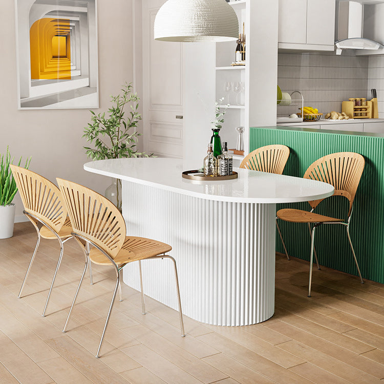 Solid Wood Base Contemporary Oval Indoor Table Pedestal Table for Dining Room Clearhalo 'Dining Tables & Seating' 'Dining Tables' 'dining_table' 'furn' 'furn_dining_table' 'Furniture' 'furniture_dining_table' 'Kitchen & Dining Furniture' 'kitchen' 'kitchen_dining_table' 4941123