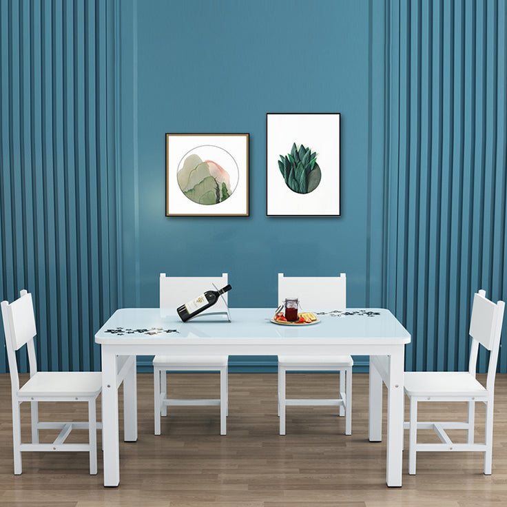 Metal Modern Rectangle Dining Table Glass Top Table for Dining Room and Kitchen Clearhalo 'Dining Tables & Seating' 'Dining Tables' 'dining_table' 'furn' 'furn_dining_table' 'Furniture' 'furniture_dining_table' 'Kitchen & Dining Furniture' 'kitchen' 'kitchen_dining_table' 4941156