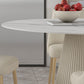 Modern Stone Top Dining Table Round Table with Wood Pedestal Base in White Clearhalo 'Dining Tables & Seating' 'Dining Tables' 'dining_table' 'furn' 'furn_dining_table' 'Furniture' 'furniture_dining_table' 'Kitchen & Dining Furniture' 'kitchen' 'kitchen_dining_table' 4941185