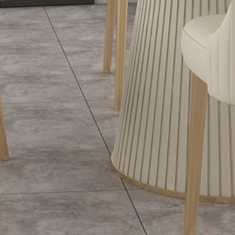 Modern Stone Top Dining Table Round Table with Wood Pedestal Base in White Clearhalo 'Dining Tables & Seating' 'Dining Tables' 'dining_table' 'furn' 'furn_dining_table' 'Furniture' 'furniture_dining_table' 'Kitchen & Dining Furniture' 'kitchen' 'kitchen_dining_table' 4941187