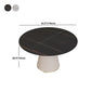 Modern Stone Top Dining Table Round Table with Wood Pedestal Base in White Clearhalo 'Dining Tables & Seating' 'Dining Tables' 'dining_table' 'furn' 'furn_dining_table' 'Furniture' 'furniture_dining_table' 'Kitchen & Dining Furniture' 'kitchen' 'kitchen_dining_table' 4941190