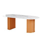 Stone Top Dining Table Contemporary Oval Dining Table with Sled Base Orange Clearhalo 'Dining Tables & Seating' 'Dining Tables' 'dining_table' 'Furniture' 'furniture_dining_table' 'Kitchen & Dining Furniture' 'kitchen' 'kitchen_dining_table' 4941202