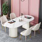 Stone Top Dining Table Contemporary Oval Dining Table with Sled Base Clearhalo 'Dining Tables & Seating' 'Dining Tables' 'dining_table' 'Furniture' 'furniture_dining_table' 'Kitchen & Dining Furniture' 'kitchen' 'kitchen_dining_table' 4941203