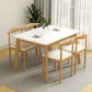 Rectangle Dining Table Mid-Century Modern Dining Table with 4 Wood Legs White Without Chairs Clearhalo 'Dining Tables & Seating' 'Dining Tables' 'dining_table' 'furn' 'furn_dining_table' 'Furniture' 'furniture_dining_table' 'Kitchen & Dining Furniture' 'kitchen' 'kitchen_dining_table' 4941213