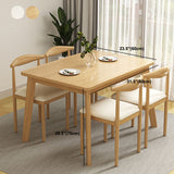 Rectangle Dining Table Mid-Century Modern Dining Table with 4 Wood Legs Clearhalo 'Dining Tables & Seating' 'Dining Tables' 'dining_table' 'furn' 'furn_dining_table' 'Furniture' 'furniture_dining_table' 'Kitchen & Dining Furniture' 'kitchen' 'kitchen_dining_table' 4941220