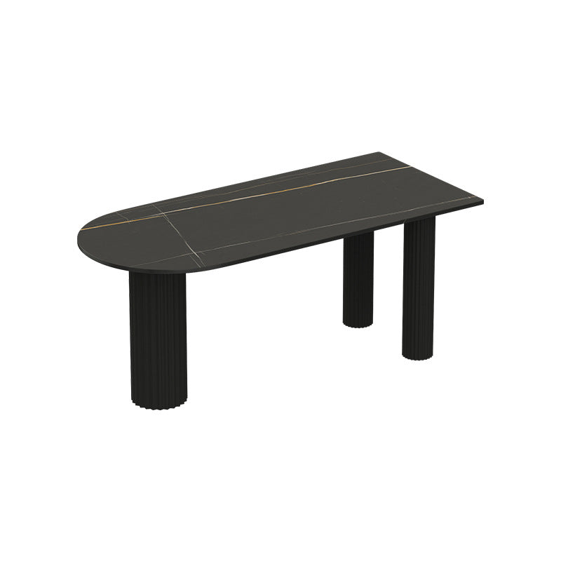 Stone Contemporary Free Form Dinner Table Matte Finish Table for Home Clearhalo 'Dining Tables & Seating' 'Dining Tables' 'dining_table' 'furn' 'furn_dining_table' 'Furniture' 'furniture_dining_table' 'Kitchen & Dining Furniture' 'kitchen' 'kitchen_dining_table' 4941228