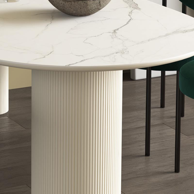 Stone Contemporary Free Form Dinner Table Matte Finish Table for Home Clearhalo 'Dining Tables & Seating' 'Dining Tables' 'dining_table' 'furn' 'furn_dining_table' 'Furniture' 'furniture_dining_table' 'Kitchen & Dining Furniture' 'kitchen' 'kitchen_dining_table' 4941229