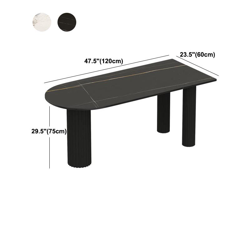 Stone Contemporary Free Form Dinner Table Matte Finish Table for Home Clearhalo 'Dining Tables & Seating' 'Dining Tables' 'dining_table' 'furn' 'furn_dining_table' 'Furniture' 'furniture_dining_table' 'Kitchen & Dining Furniture' 'kitchen' 'kitchen_dining_table' 4941238