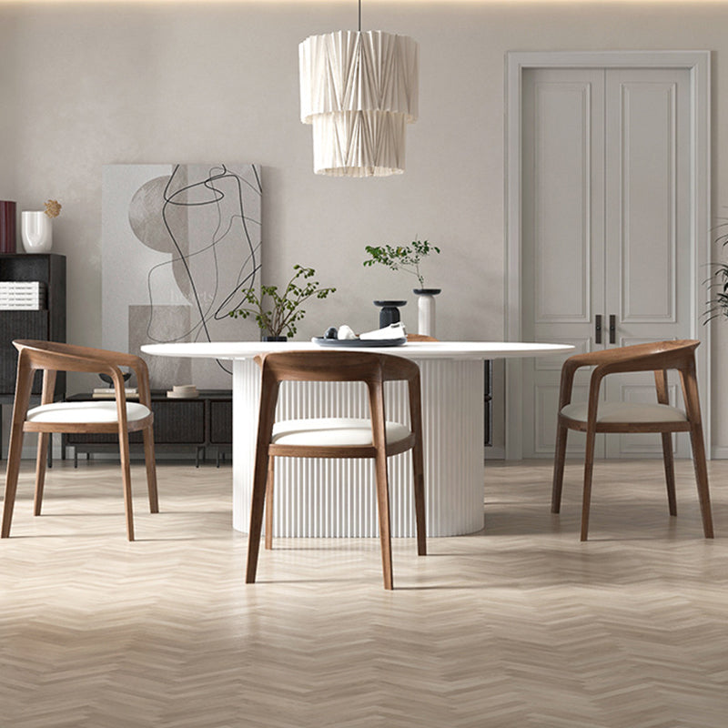 White Top Dining Table Traditional Luxury Oval Table with Pedestal Base Wood 70.9"L x 31.5"W x 29.5"H Without Chairs Clearhalo 'Dining Tables & Seating' 'Dining Tables' 'dining_table' 'furn' 'furn_dining_table' 'Furniture' 'furniture_dining_table' 'Kitchen & Dining Furniture' 'kitchen' 'kitchen_dining_table' 4941245
