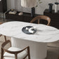 White Top Dining Table Traditional Luxury Oval Table with Pedestal Base Clearhalo 'Dining Tables & Seating' 'Dining Tables' 'dining_table' 'furn' 'furn_dining_table' 'Furniture' 'furniture_dining_table' 'Kitchen & Dining Furniture' 'kitchen' 'kitchen_dining_table' 4941248