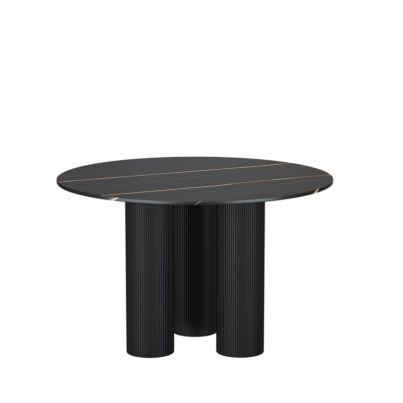 Stone Contemporary Round Dining Table Matte Finish 3 Legs Table for Kitchen Clearhalo 'Dining Tables & Seating' 'Dining Tables' 'dining_table' 'furn' 'furn_dining_table' 'Furniture' 'furniture_dining_table' 'Kitchen & Dining Furniture' 'kitchen' 'kitchen_dining_table' 4941259