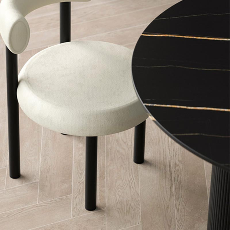 Stone Contemporary Round Dining Table Matte Finish 3 Legs Table for Kitchen Clearhalo 'Dining Tables & Seating' 'Dining Tables' 'dining_table' 'furn' 'furn_dining_table' 'Furniture' 'furniture_dining_table' 'Kitchen & Dining Furniture' 'kitchen' 'kitchen_dining_table' 4941260