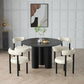 Stone Contemporary Round Dining Table Matte Finish 3 Legs Table for Kitchen Clearhalo 'Dining Tables & Seating' 'Dining Tables' 'dining_table' 'furn' 'furn_dining_table' 'Furniture' 'furniture_dining_table' 'Kitchen & Dining Furniture' 'kitchen' 'kitchen_dining_table' 4941264
