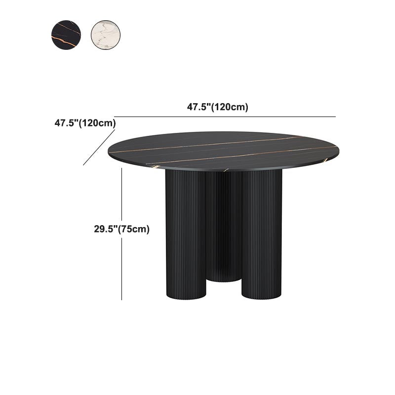 Stone Contemporary Round Dining Table Matte Finish 3 Legs Table for Kitchen Clearhalo 'Dining Tables & Seating' 'Dining Tables' 'dining_table' 'furn' 'furn_dining_table' 'Furniture' 'furniture_dining_table' 'Kitchen & Dining Furniture' 'kitchen' 'kitchen_dining_table' 4941269