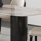 Rectangle Stone Top Dining Table Contemporary Dining Table with Double Pedestal Base Clearhalo 'Dining Tables & Seating' 'Dining Tables' 'dining_table' 'furn' 'furn_dining_table' 'Furniture' 'furniture_dining_table' 'Kitchen & Dining Furniture' 'kitchen' 'kitchen_dining_table' 4941275