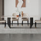 Rectangle Stone Top Dining Table Contemporary Dining Table with Double Pedestal Base Clearhalo 'Dining Tables & Seating' 'Dining Tables' 'dining_table' 'furn' 'furn_dining_table' 'Furniture' 'furniture_dining_table' 'Kitchen & Dining Furniture' 'kitchen' 'kitchen_dining_table' 4941278