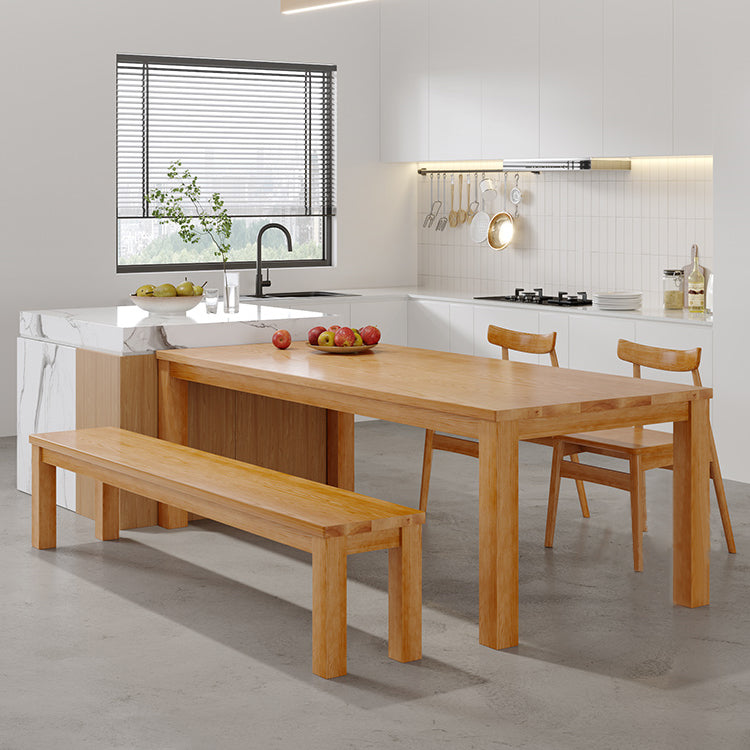 Modern Style Dining Table Rectangle Wood Dining Table with 3 legs 70.9"L x 31.5"W x 29.5"H Without Chairs Clearhalo 'Dining Tables & Seating' 'Dining Tables' 'dining_table' 'furn' 'furn_dining_table' 'Furniture' 'furniture_dining_table' 'Kitchen & Dining Furniture' 'kitchen' 'kitchen_dining_table' 4941311