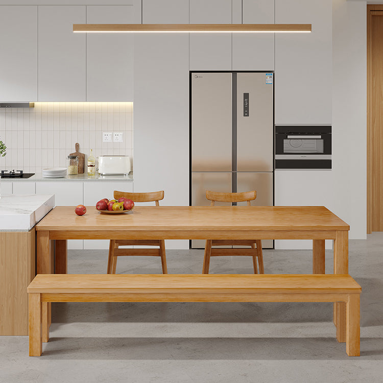 Modern Style Dining Table Rectangle Wood Dining Table with 3 legs 94.5"L x 39.4"W x 29.5"H Without Chairs Clearhalo 'Dining Tables & Seating' 'Dining Tables' 'dining_table' 'furn' 'furn_dining_table' 'Furniture' 'furniture_dining_table' 'Kitchen & Dining Furniture' 'kitchen' 'kitchen_dining_table' 4941314