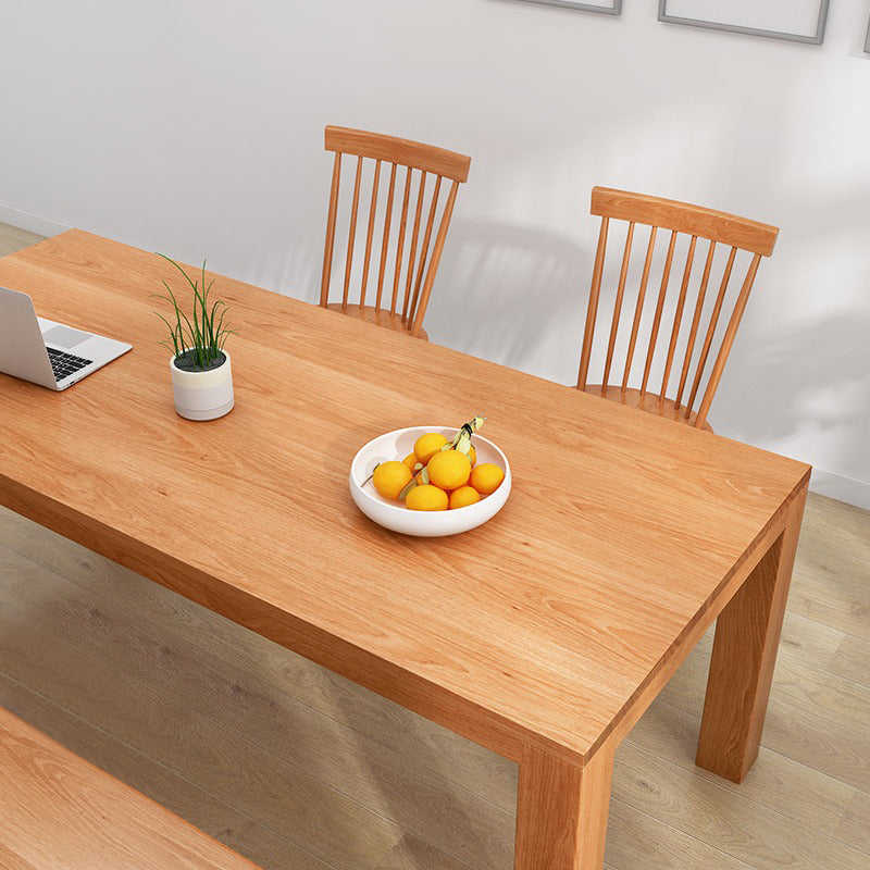 Modern Style Dining Table Rectangle Wood Dining Table with 3 legs Clearhalo 'Dining Tables & Seating' 'Dining Tables' 'dining_table' 'furn' 'furn_dining_table' 'Furniture' 'furniture_dining_table' 'Kitchen & Dining Furniture' 'kitchen' 'kitchen_dining_table' 4941316