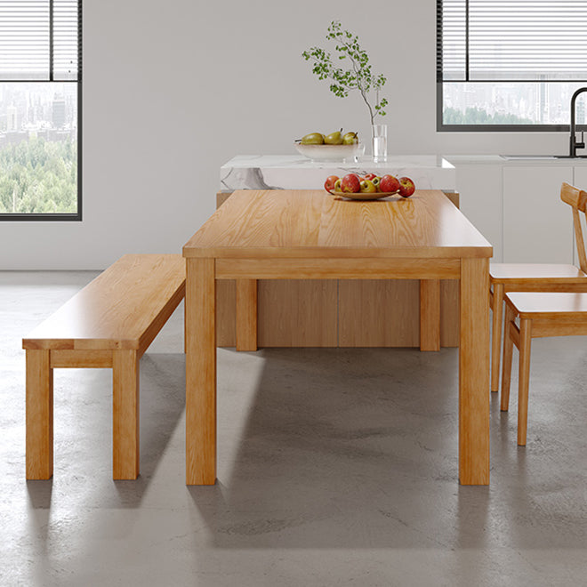Modern Style Dining Table Rectangle Wood Dining Table with 3 legs Clearhalo 'Dining Tables & Seating' 'Dining Tables' 'dining_table' 'furn' 'furn_dining_table' 'Furniture' 'furniture_dining_table' 'Kitchen & Dining Furniture' 'kitchen' 'kitchen_dining_table' 4941321